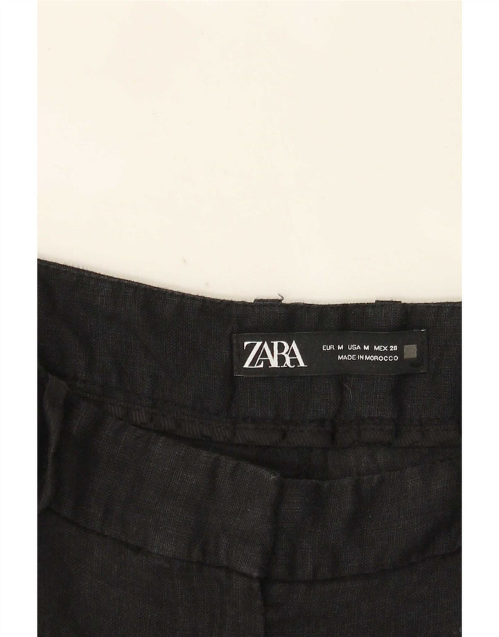 Zara Womens High Waist Chino Shorts Medium W28 Black