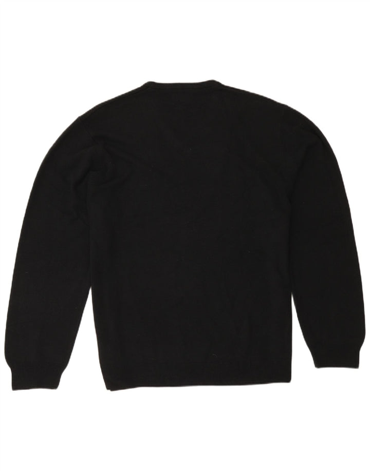 Marks & Spencer Mens Regular Fit V-Neck Jumper Sweater 2XL Black Acrylic