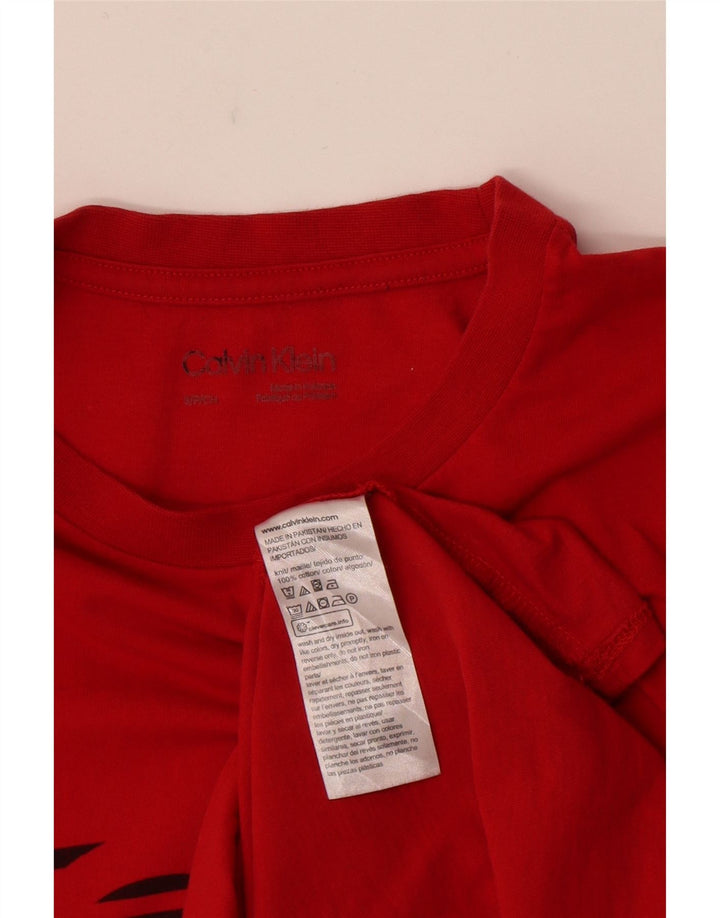 Calvin Klein Mens Graphic T-Shirt Top Small Red Cotton