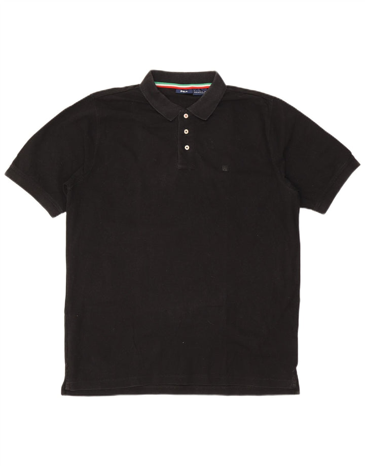 FILA Mens Polo Shirt 2XL Black Cotton