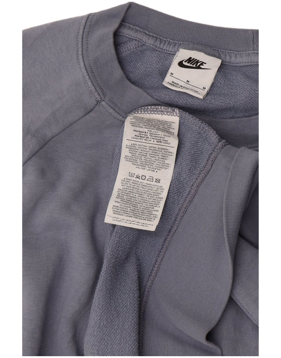 NIKE Womens Sweatshirt Jumper UK 14 Medium Blue Cotton