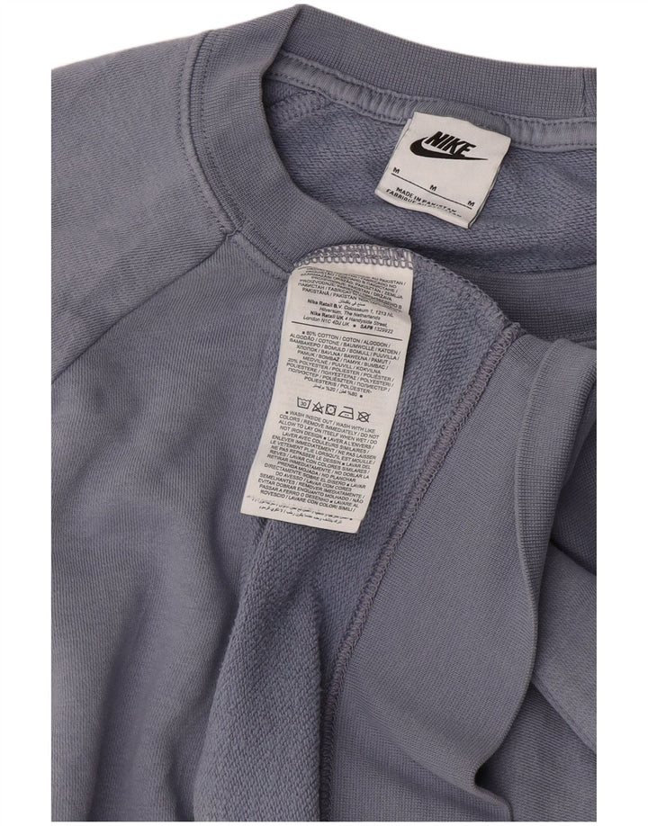 NIKE Womens Sweatshirt Jumper UK 14 Medium Blue Cotton