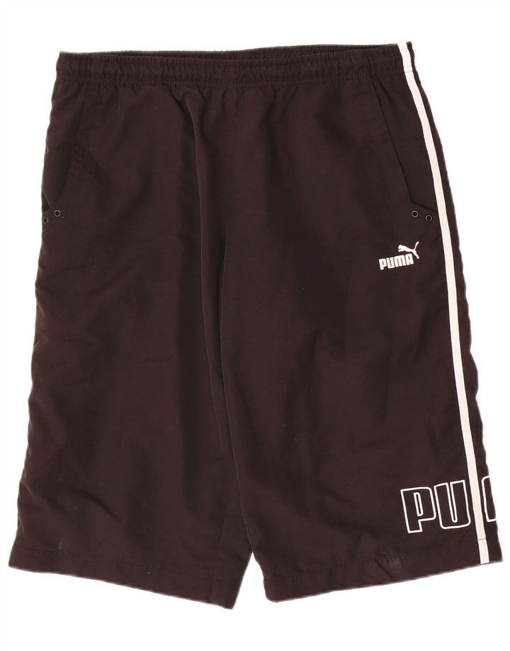 Puma Mens Graphic Bermuda Sport Shorts Medium  Black