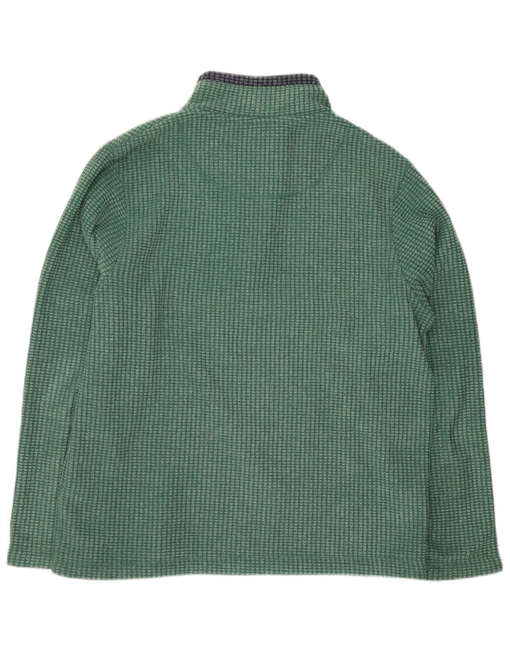 Weird Fish Mens Zip Neck Fleece Jumper XL Green Polyester