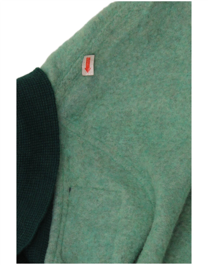 DIADORA Mens Polo Neck Jumper Sweater Large Green Wool