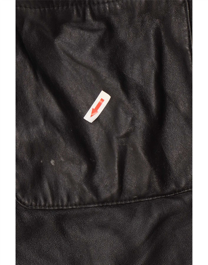 Vintage Womens Leather Jacket UK 12 Medium Black