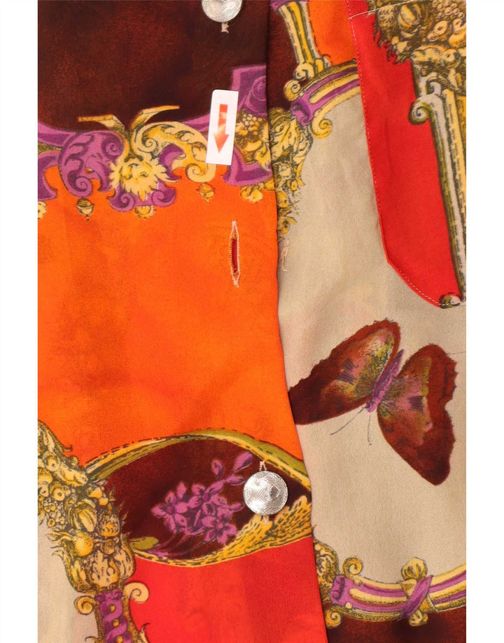 Vintage Womens Abstract Pattern Shirt Blouse UK 10 Small Multicoloured
