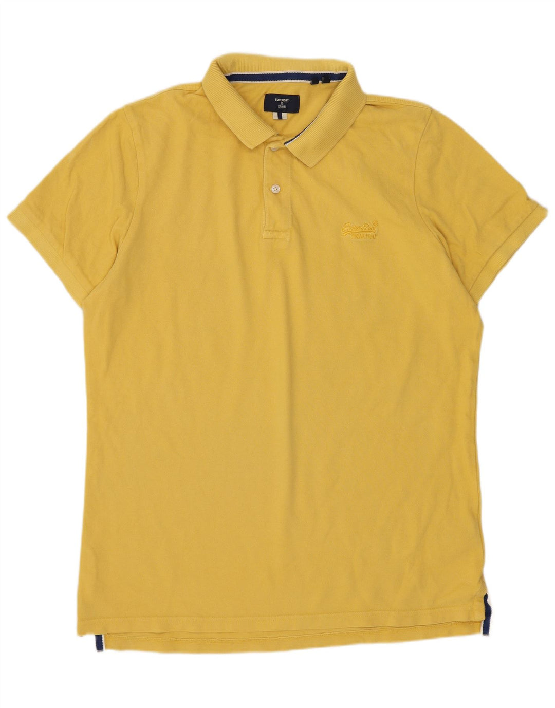 Superdry Mens Polo Shirt XL Yellow Cotton
