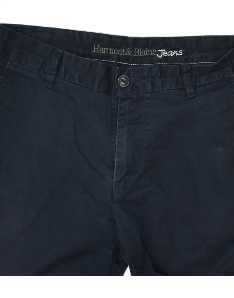 HARMONT & BLAINE Mens Slim Chino Trousers IT 48 Medium W32 L27 Navy Blue | Vintage Harmont & Blaine | Thrift | Second-Hand Harmont & Blaine | Used Clothing | Messina Hembry 