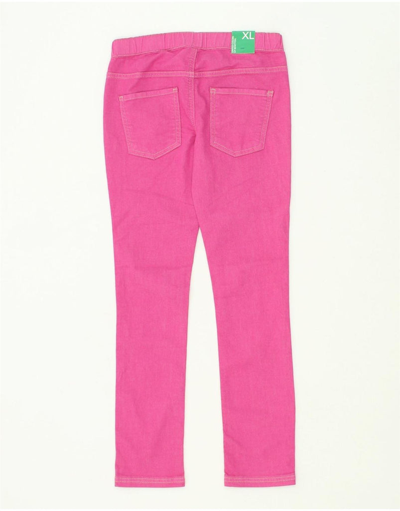 BENETTON Girls Skinny Jegging Jeans 10-11 Years XL W26 L26  Pink Polyester | Vintage Benetton | Thrift | Second-Hand Benetton | Used Clothing | Messina Hembry 