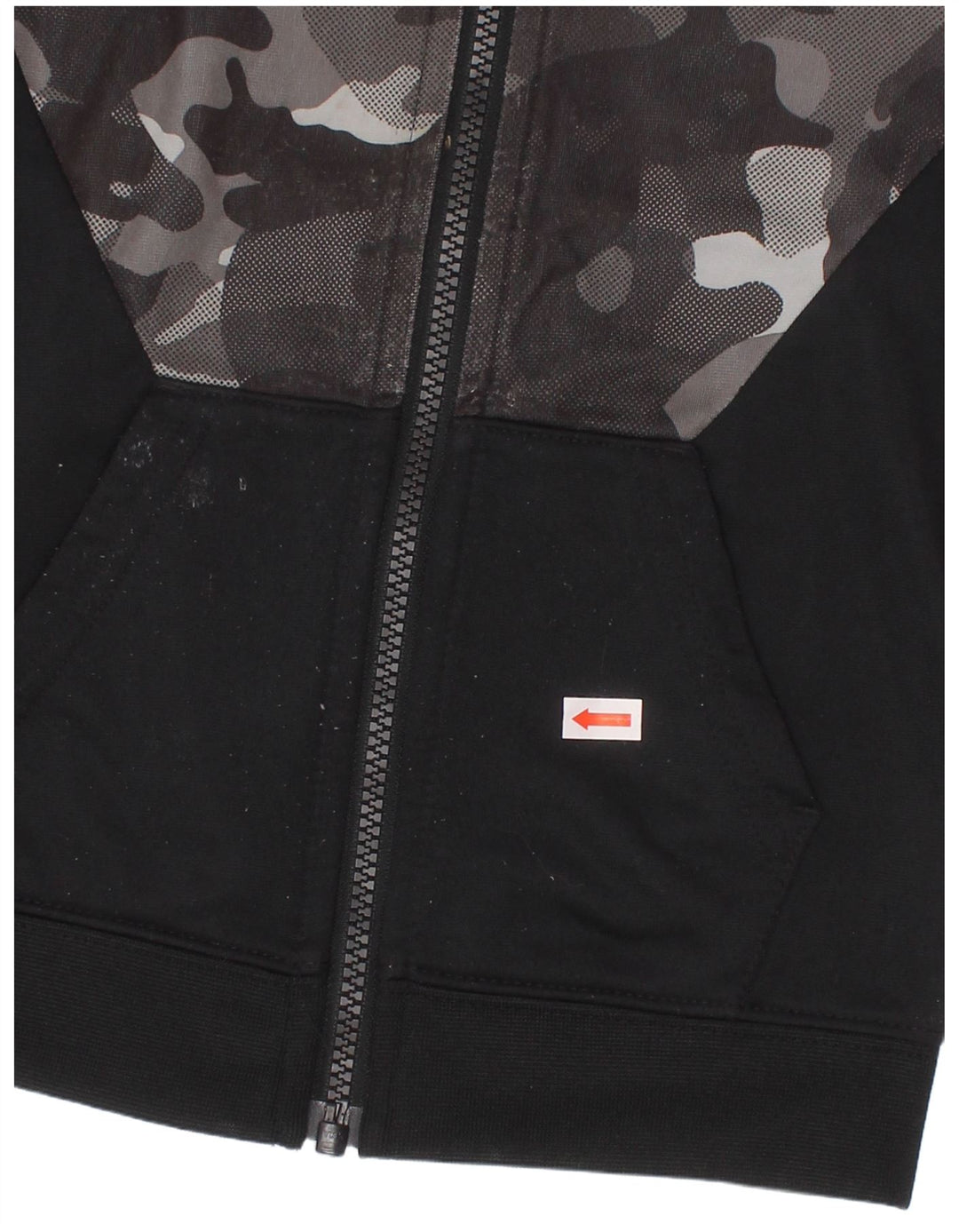 NIKE Boys Tracksuit Top Jacket 3-4 Years Black Camouflage Polyester