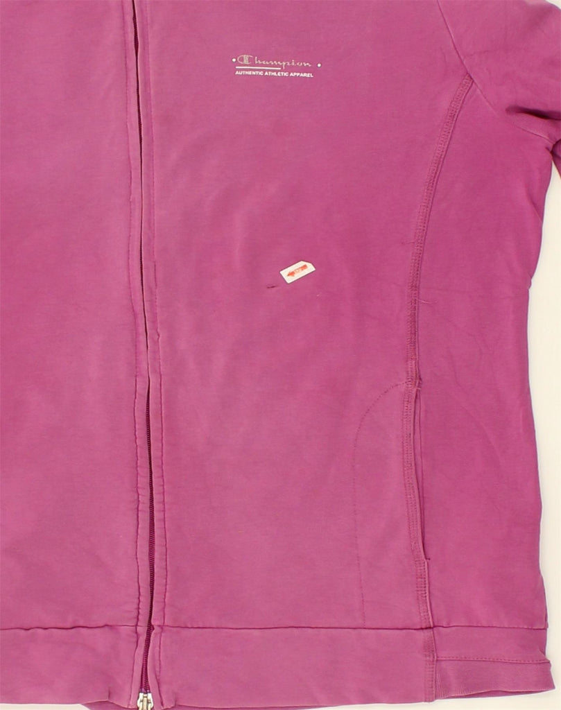 CHAMPION Womens Tracksuit Top Jacket UK 16 Large Pink Cotton | Vintage Champion | Thrift | Second-Hand Champion | Used Clothing | Messina Hembry 