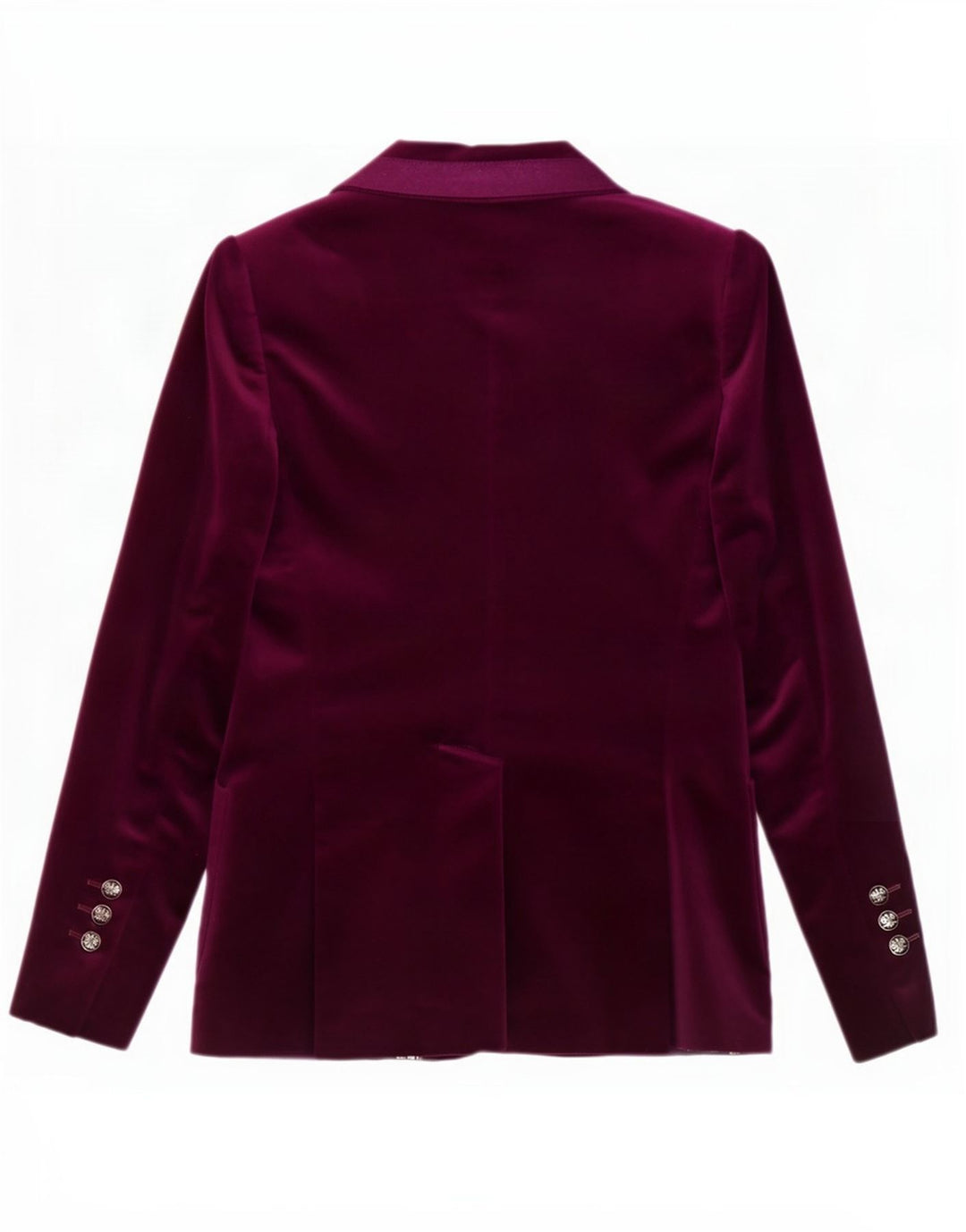 Massimo Dutti Womens 2 Button Velvet Blazer Jacket EU 36 XS Maroon Cotton