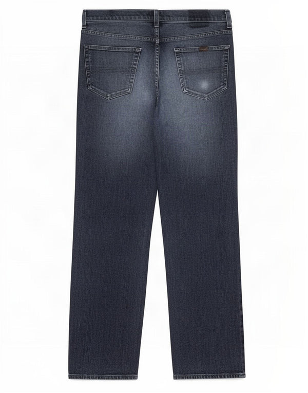 Trussardi Mens Straight Jeans W35 L30 Blue Cotton