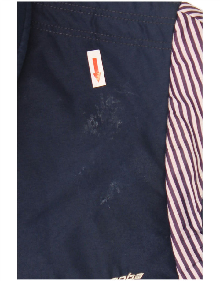 Anba Mens Ski Jacket EU 50 Large Navy Blue Striped Nylon