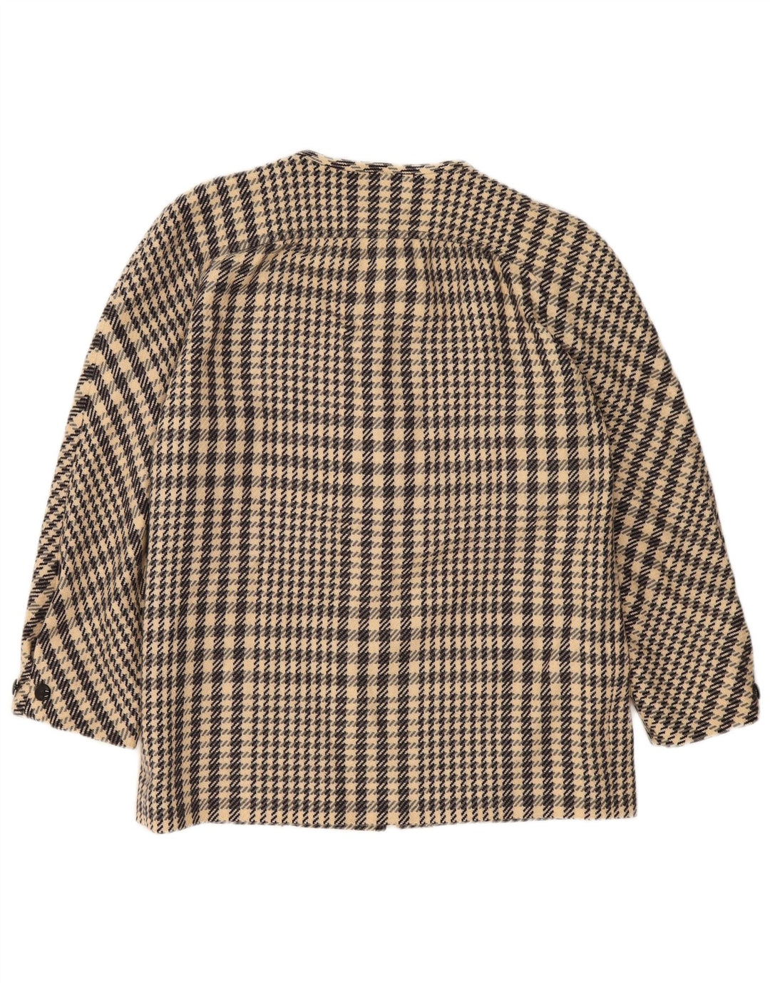 Mario Borsato Womens Blazer Jacket IT 42 Medium Beige Houndstooth Wool