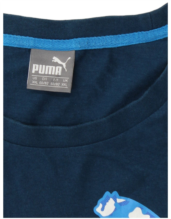 PUMA Mens Graphic T-Shirt Top 2XL Navy Blue