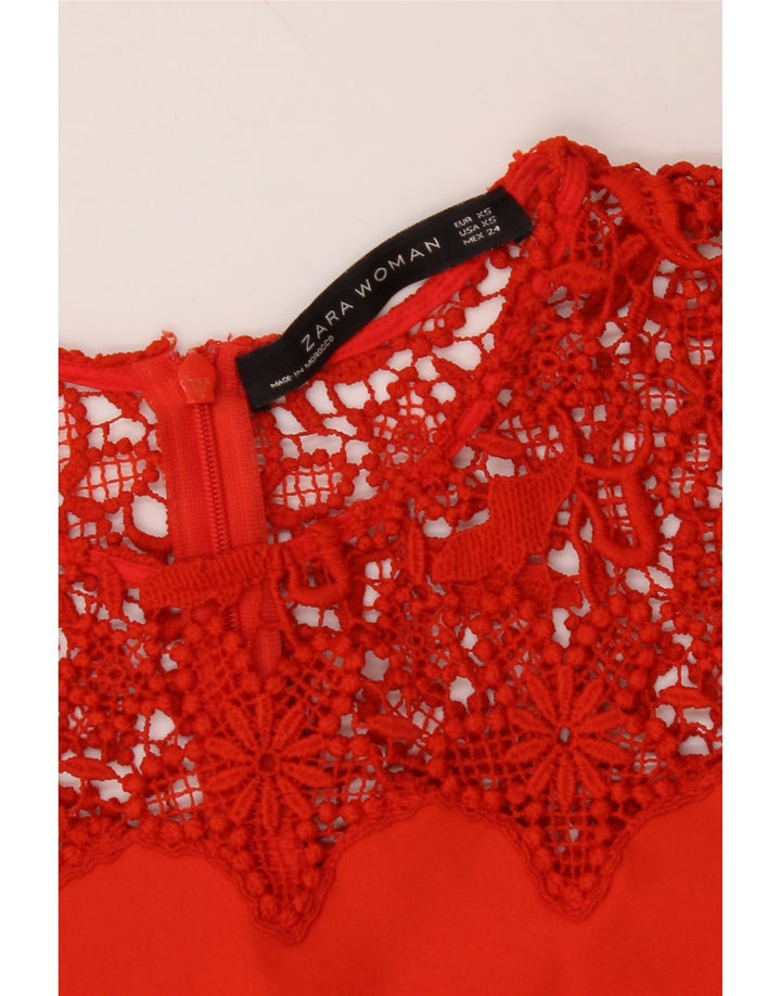 ZARA Womens Bodycon Dress UK 6 XS Red Vintage Zara and Second-Hand Zara from Messina Hembry 