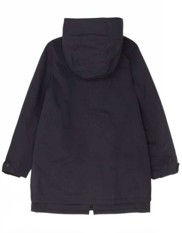 Marks & Spencer Womens Hooded Sherpa Parka Jacket UK 12 Medium Navy Blue