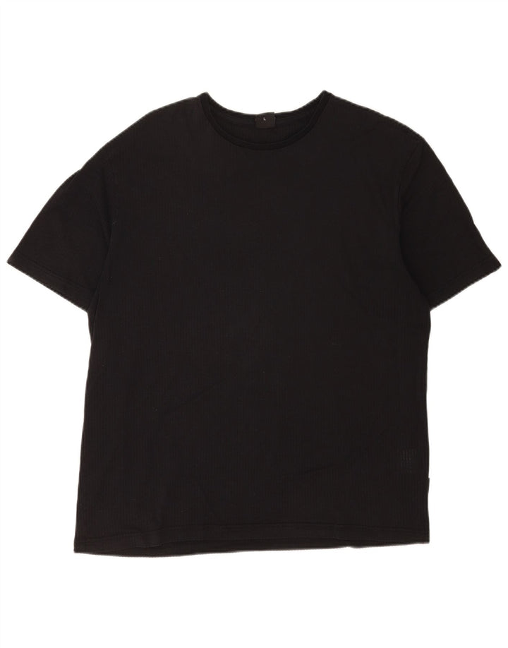 Hugo Boss Mens T-Shirt Top Large Black Cotton