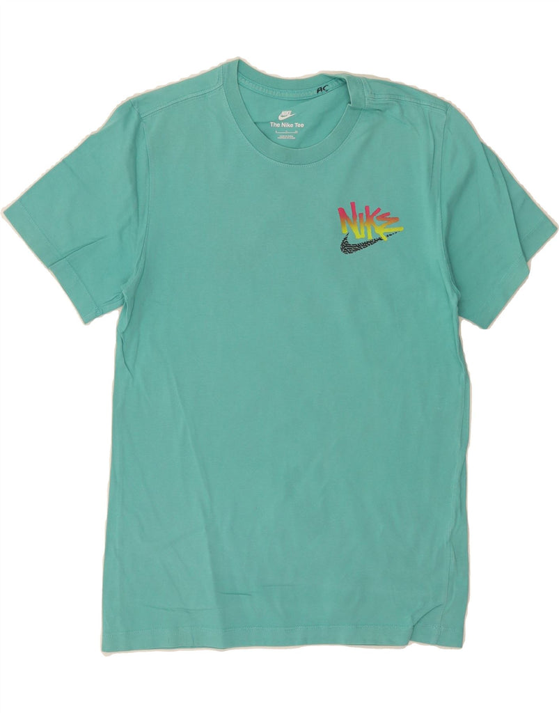 NIKE Mens Graphic T-Shirt Top Small Turquoise Cotton Vintage Nike and Second-Hand Nike from Messina Hembry 