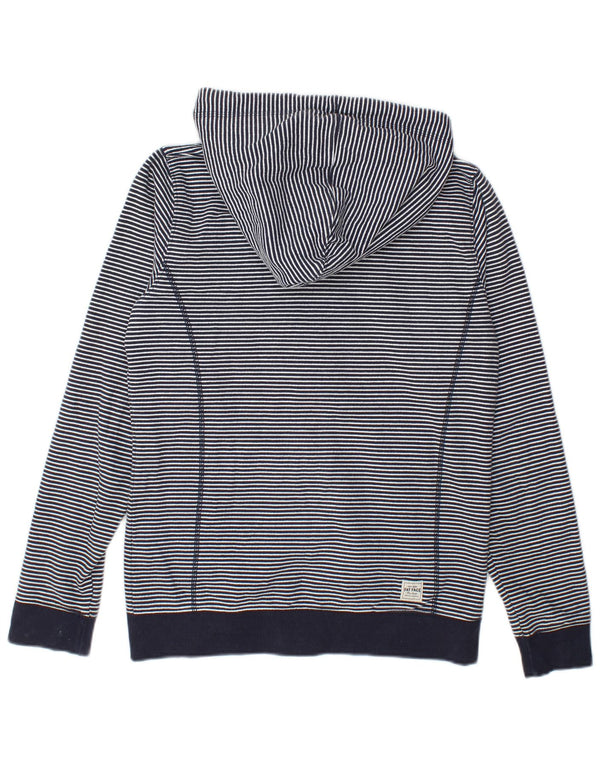 Fat Face Womens Heritage Zip Hoodie Sweater UK 10 Small Navy Blue Striped