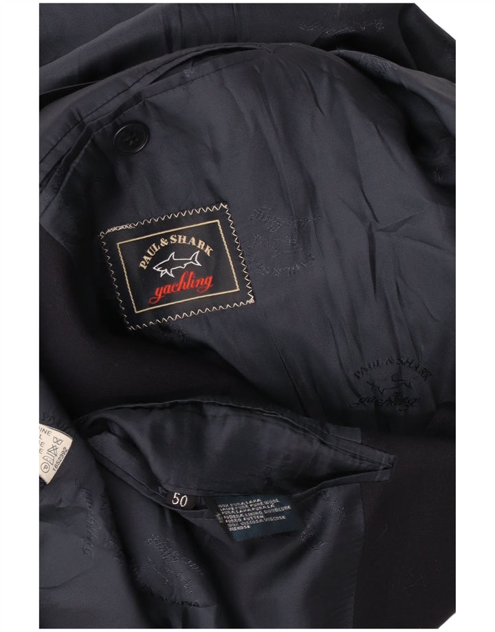 Paul & Shark Mens Double Breasted Blazer Jacket IT 50 Large Navy Blue Wool