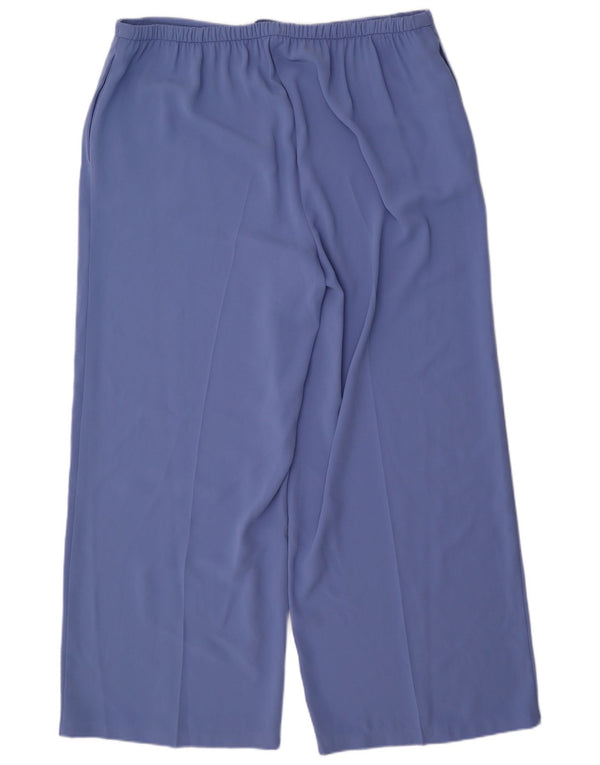 Marks & Spencer Womens High Waist Casual Trousers UK 20 2XL W40 L29 Blue