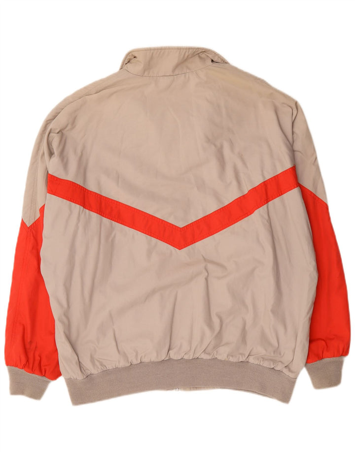 Adidas Mens Tracksuit Top Jacket IT 54 XL Beige Colourblock Polyester