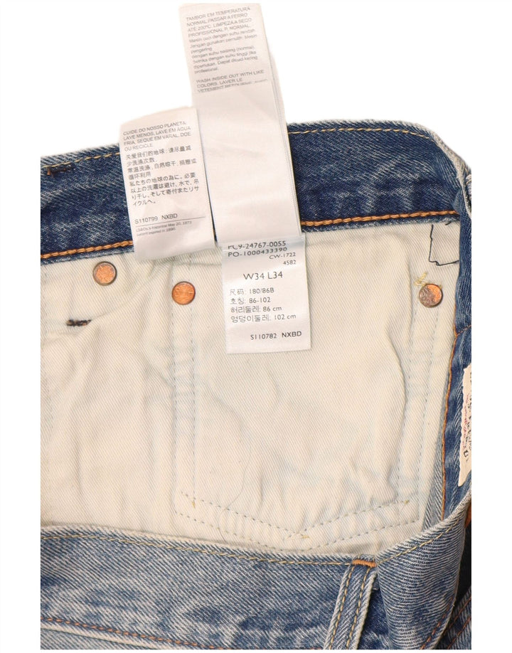 Levi's Mens 551 Straight Jeans W34 L32 Blue Cotton