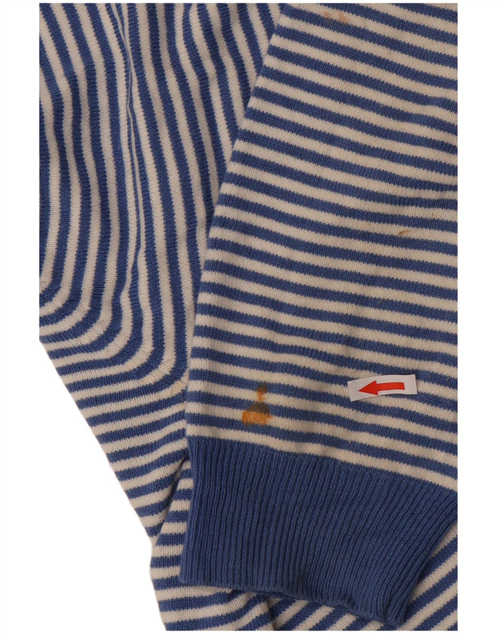 Marks & Spencer Mens Blue Harbour Crew Neck Jumper Sweater XL Blue Striped