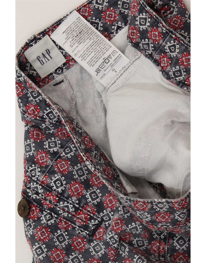 Gap Womens Regular Chino Shorts US 10 Large W32 Multicoloured Geometric