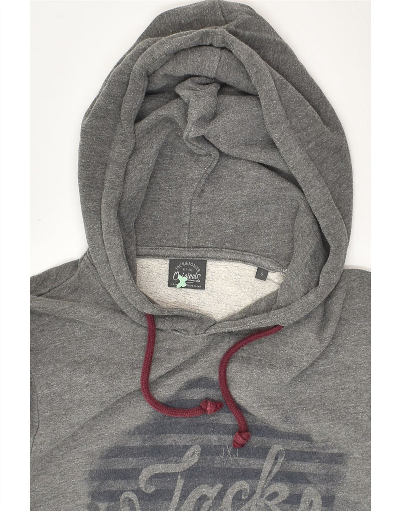 JACK & JONES Mens Graphic Hoodie Jumper Small Grey Cotton | Vintage Jack & Jones | Thrift | Second-Hand Jack & Jones | Used Clothing | Messina Hembry 