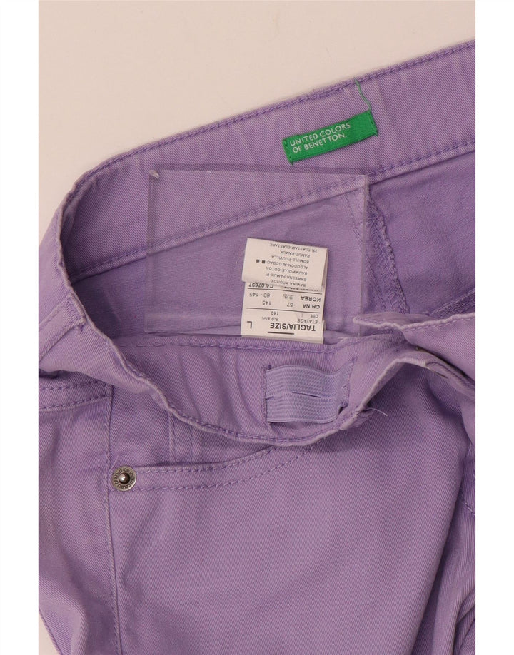 BENETTON Girls Slim Jeans 8-9 Years Large W26 L26 Purple Cotton