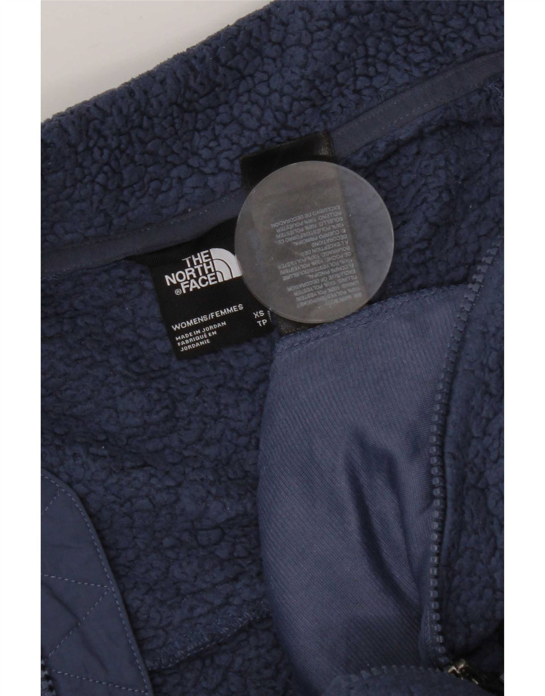 The North Face Womens Fleece Jacket UK 6 XS Navy Blue Polyester