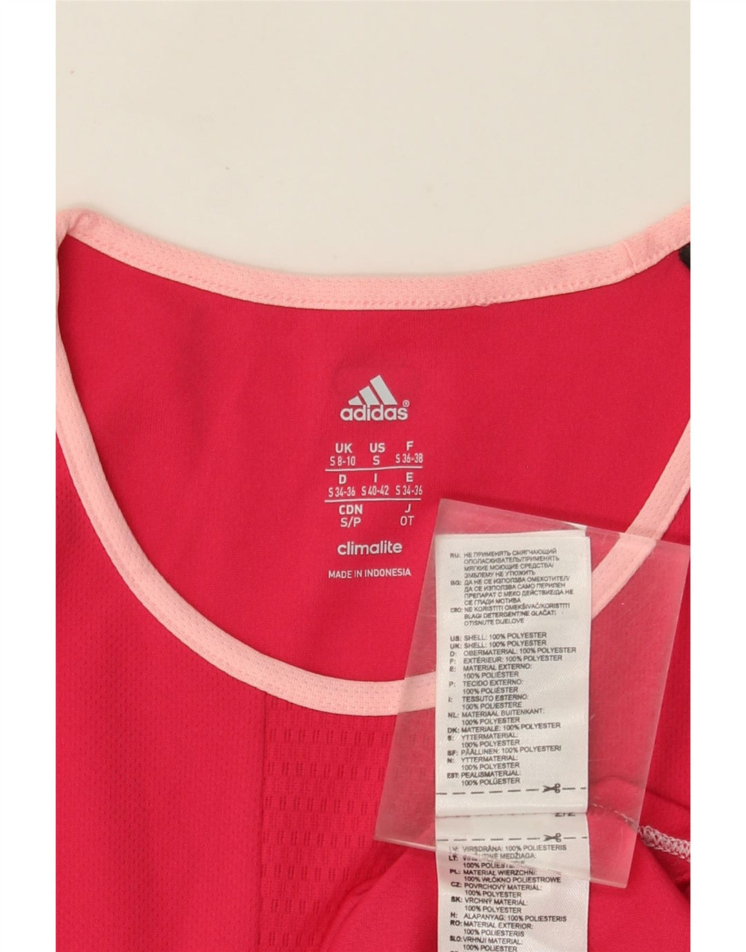 Adidas Womens Climalite T-Shirt Top UK 8/10 Small Pink Polyester