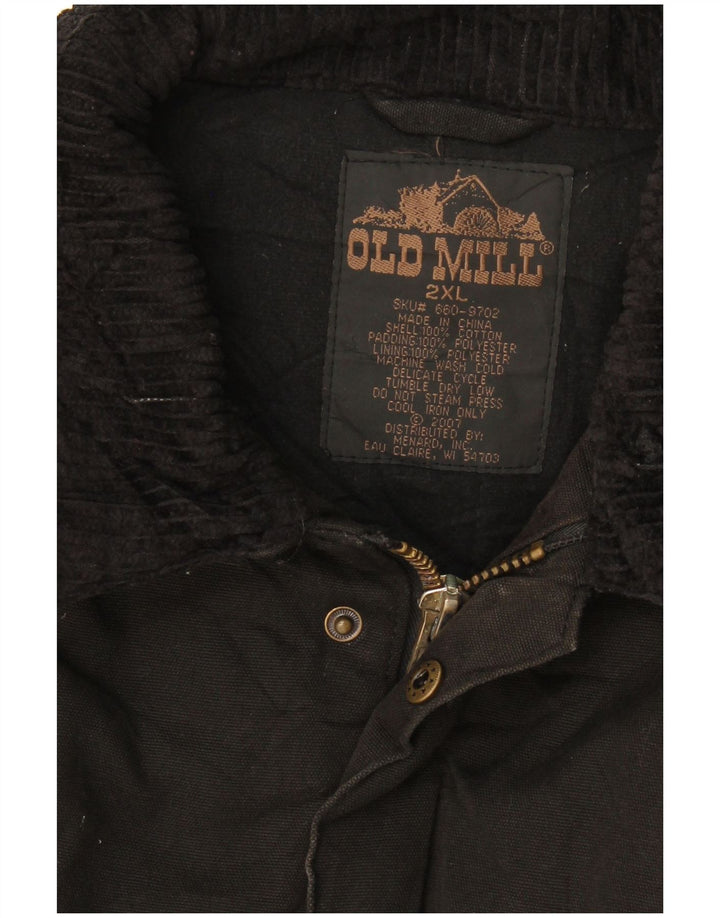 Old Mill Mens Windbreaker Jacket UK 44 2XL Black Cotton