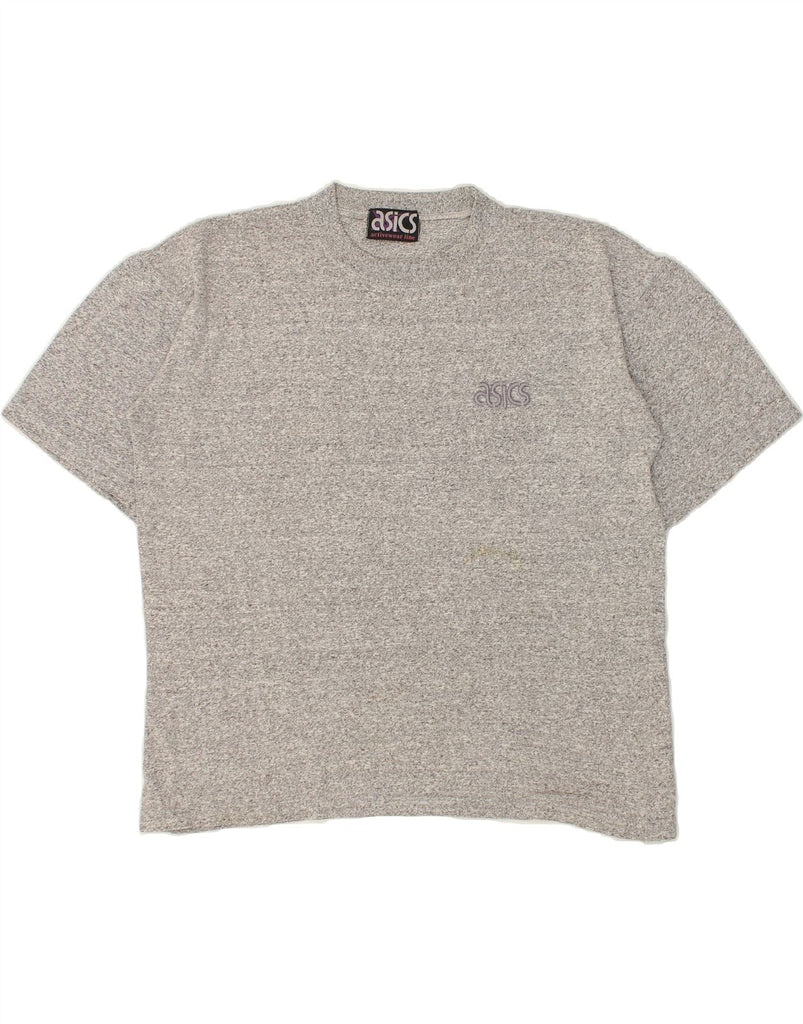 ASICS Mens T-Shirt Top Medium Grey Flecked Cotton | Vintage Asics | Thrift | Second-Hand Asics | Used Clothing | Messina Hembry 