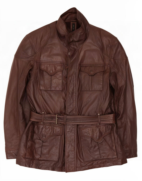Mauritius Mens Leather Jacket IT 56 3XL Brown