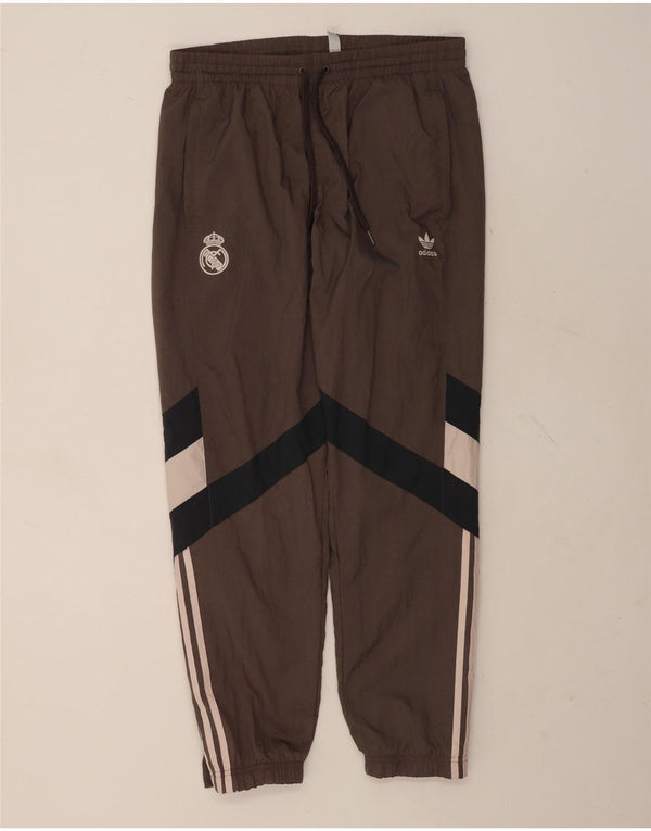ADIDAS Mens Real Madrid Tracksuit Trousers Joggers Large  Grey Colourblock