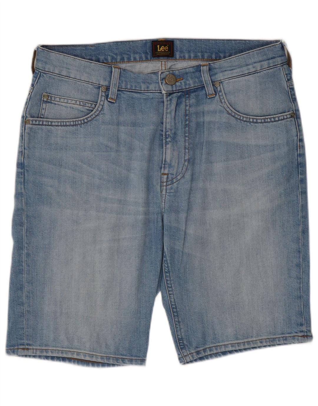 Lee Mens Rider Denim Shorts W31 Medium Blue Cotton