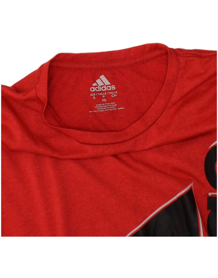 ADIDAS Boys Graphic T-Shirt Top 7-8 Years Small  Red