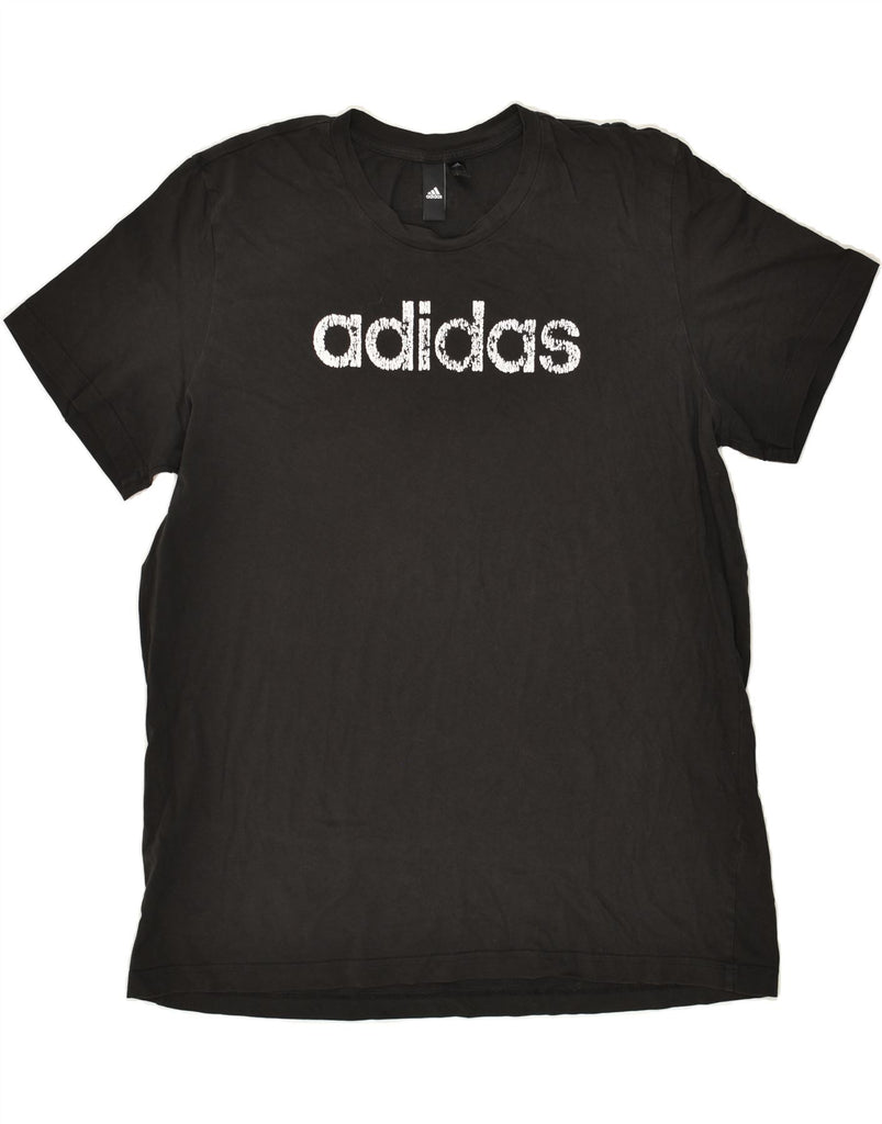 ADIDAS Mens Graphic T-Shirt Top 2XL Black Cotton | Vintage Adidas | Thrift | Second-Hand Adidas | Used Clothing | Messina Hembry 