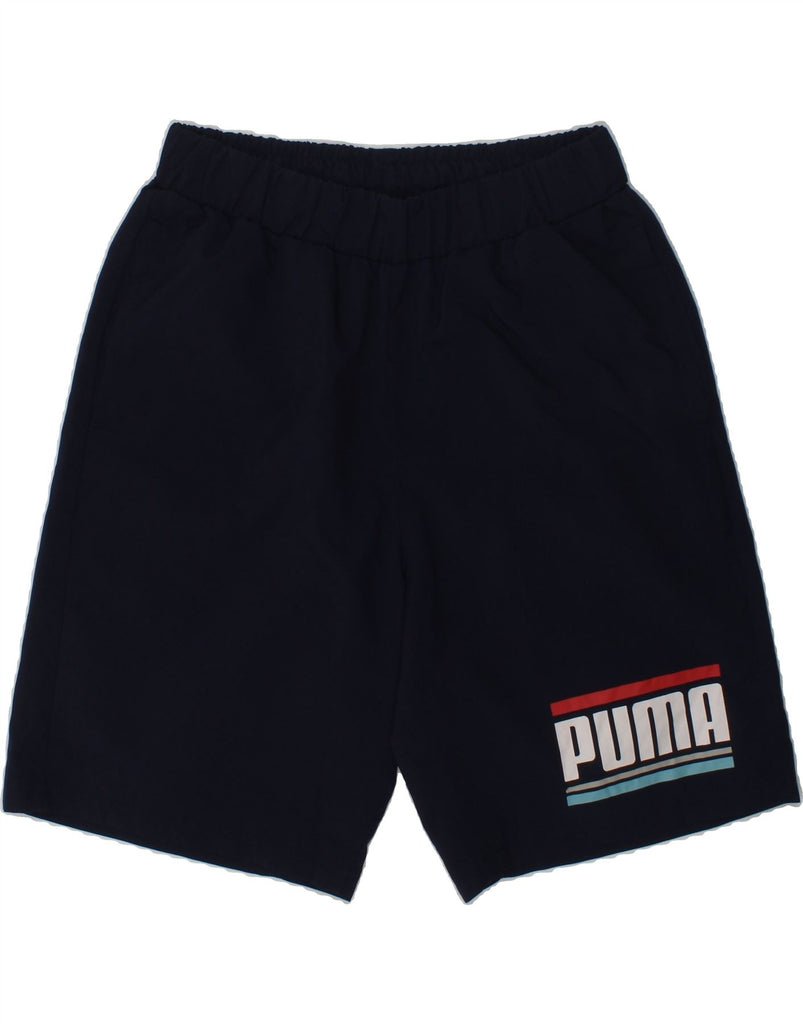 PUMA Boys Graphic Sport Shorts 13-14 Years Navy Blue | Vintage Puma | Thrift | Second-Hand Puma | Used Clothing | Messina Hembry 