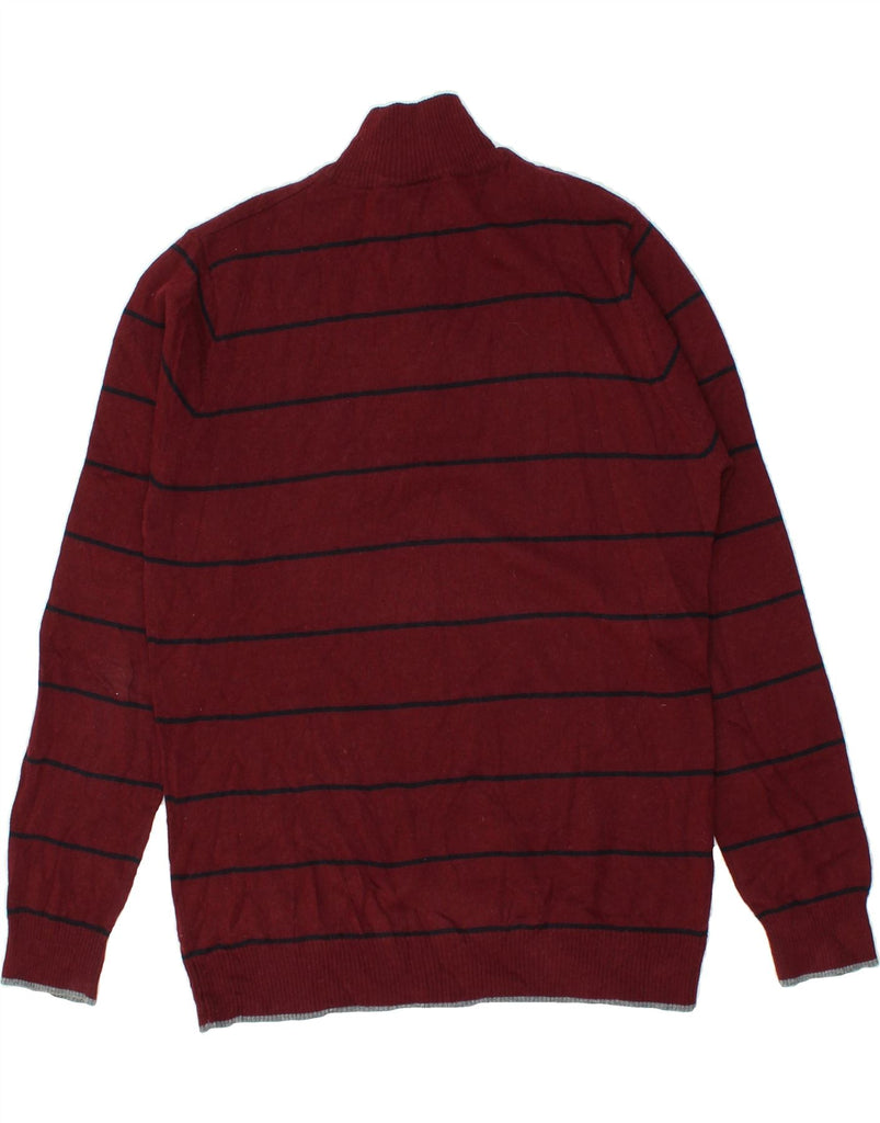 GIAN MARCO VENTURI Mens Zip Neck Jumper Sweater XL Red Striped Lambswool Vintage Gian Marco Venturi and Second-Hand Gian Marco Venturi from Messina Hembry 