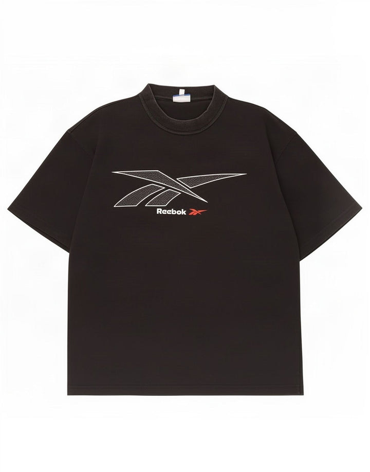 Reebok Mens Graphic T-Shirt Top Medium Black Cotton