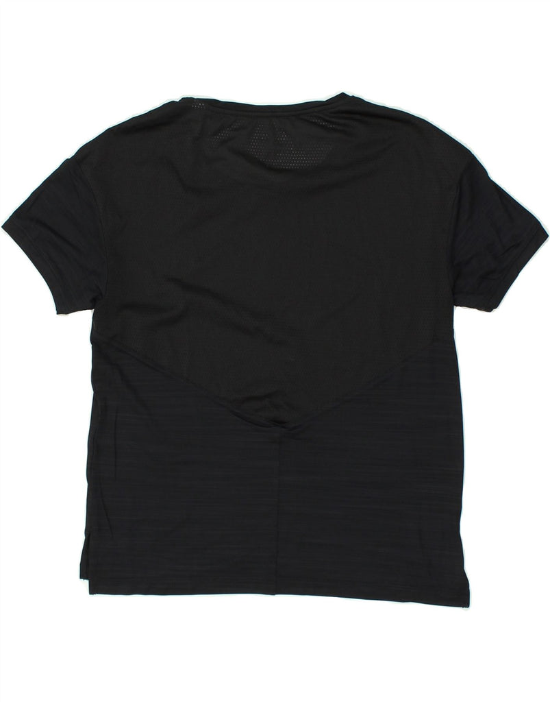 REEBOK Womens T-Shirt Top UK 4/6 XS Black Polyester | Vintage Reebok | Thrift | Second-Hand Reebok | Used Clothing | Messina Hembry 