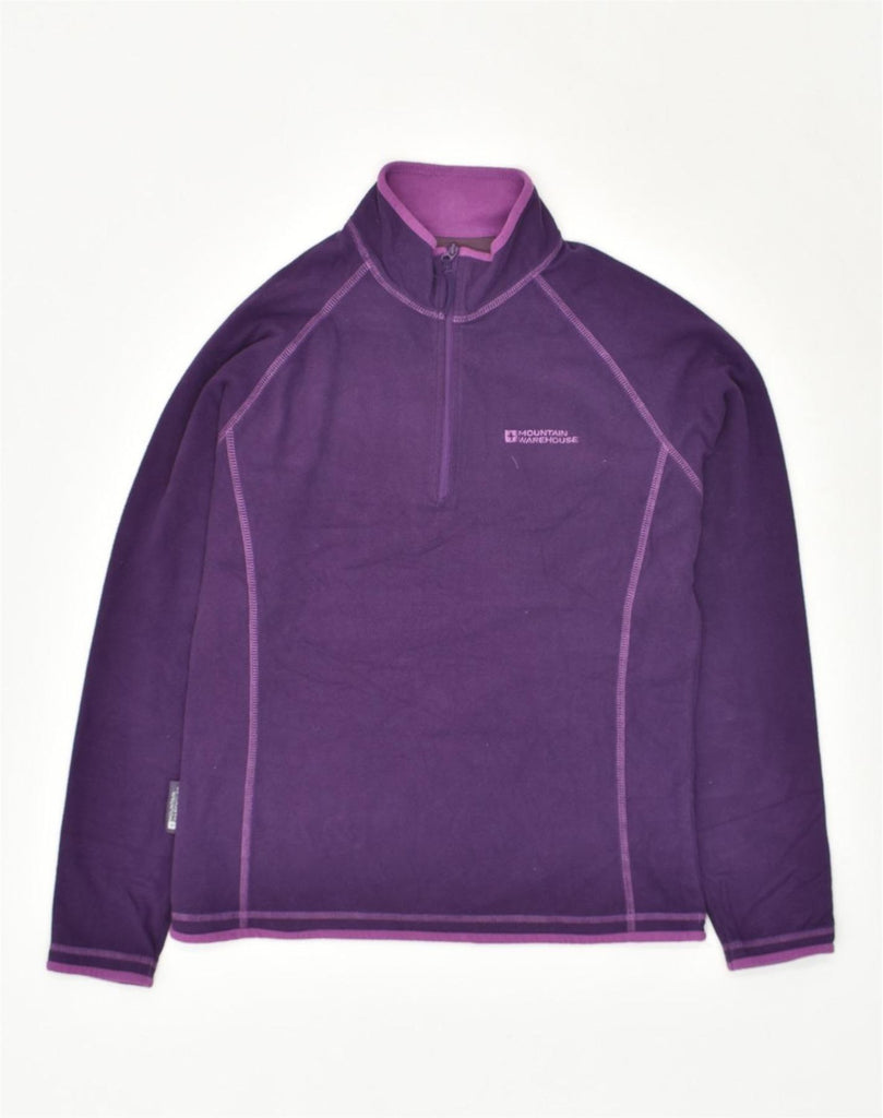 MOUNTAIN WAREHOUSE Womens Zip Neck Fleece Jumper UK 12 Medium Purple | Vintage Mountain Warehouse | Thrift | Second-Hand Mountain Warehouse | Used Clothing | Messina Hembry 