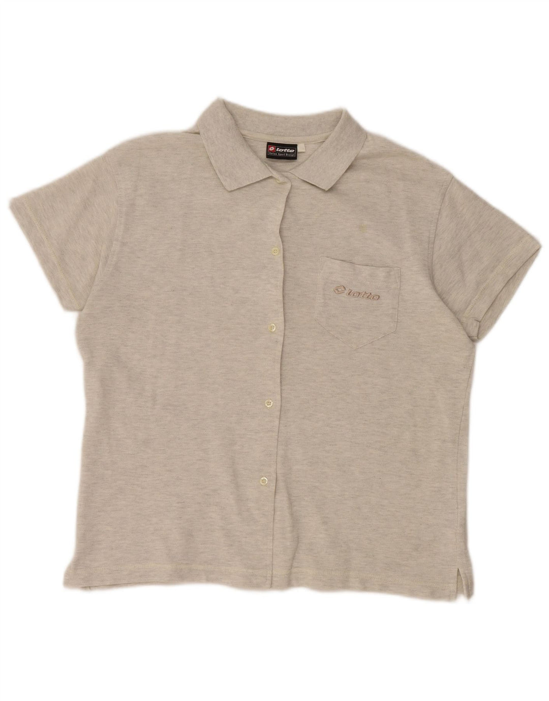 LOTTO Womens Short Sleeve Shirt Blouse UK 20 2XL Grey Cotton