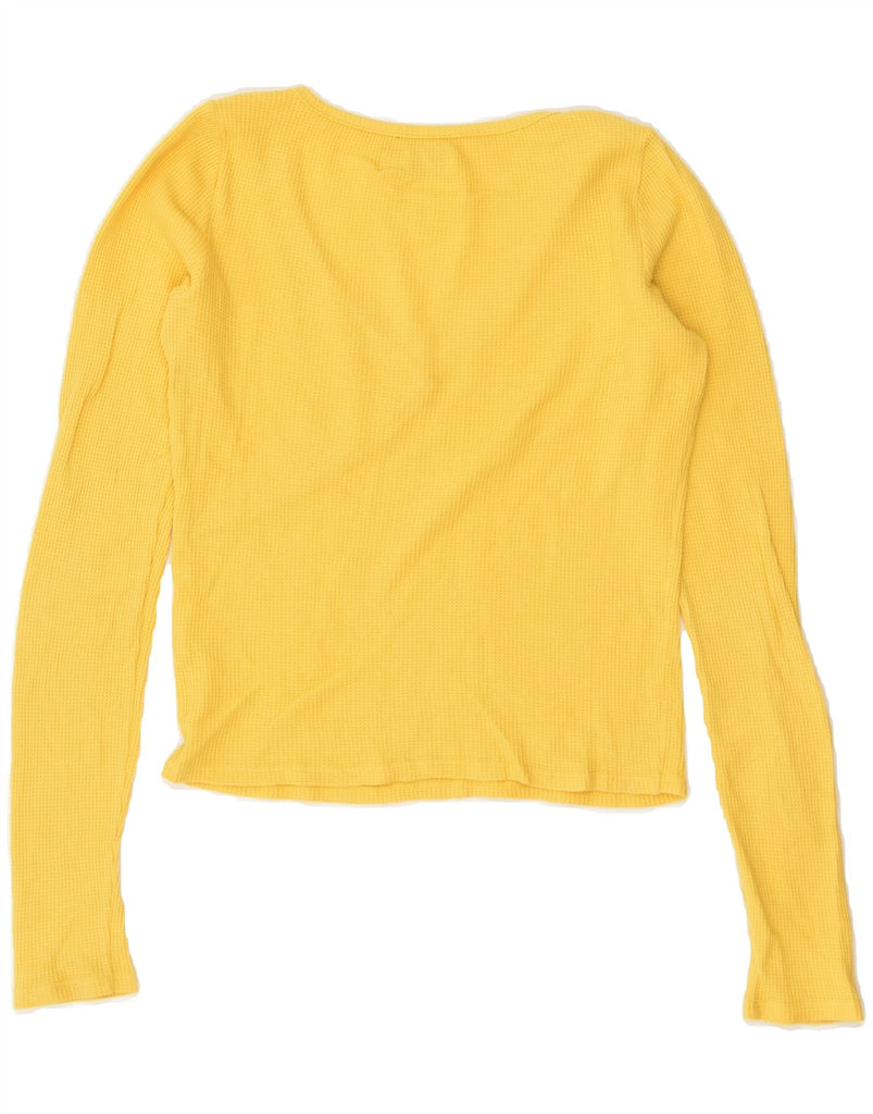 HOLLISTER Womens Top Long Sleeve UK 12 Medium Yellow | Vintage Hollister | Thrift | Second-Hand Hollister | Used Clothing | Messina Hembry 